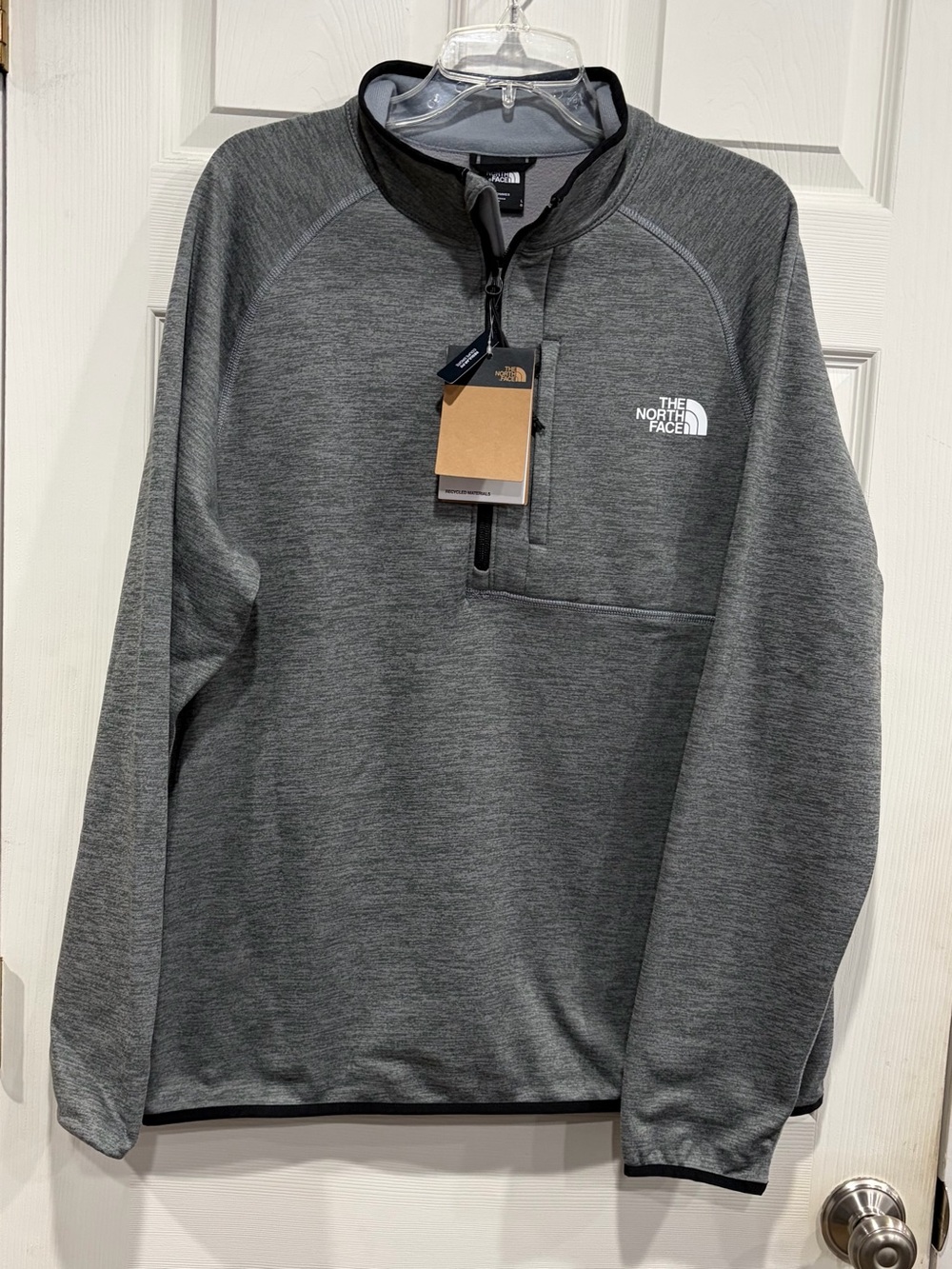 The North Face Men's Large Canyonlands 1/2 Zip Jacket Half NWT Grey Fleece